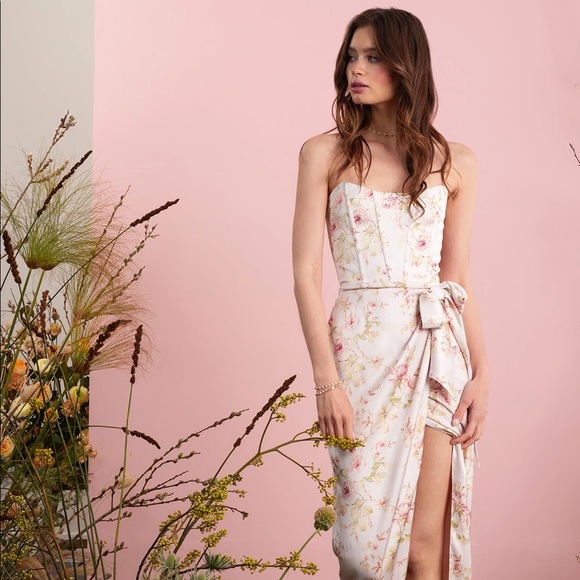 The June Dress in Pink Rose Print V Chapman - Picture 2 of 6